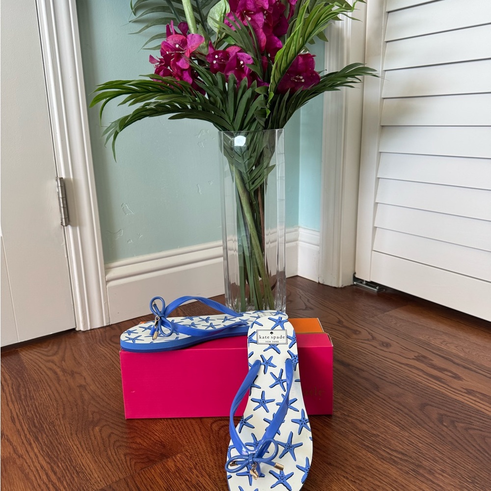Kate Spade Blue and White Sandals